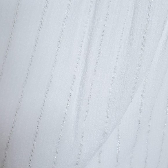 TORRID white blouse with gold pin stripes. - Picture 6 of 7